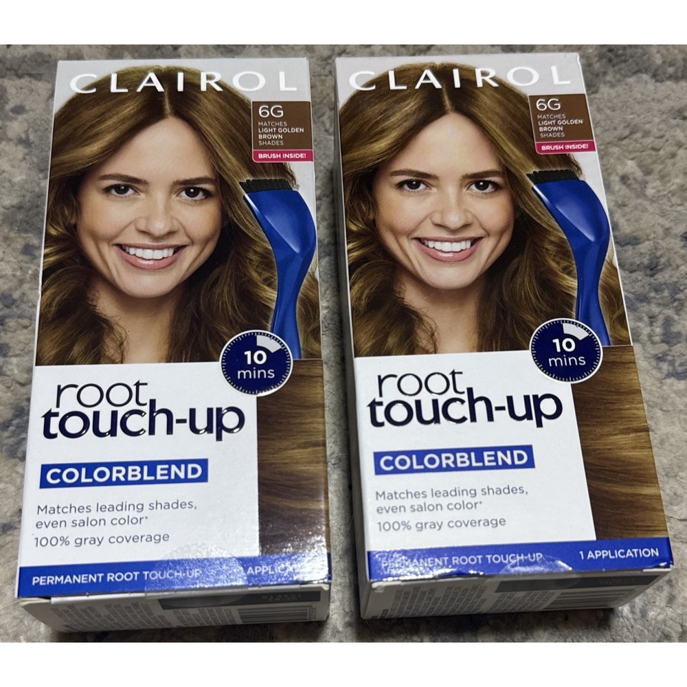 2 Clairol Nice 'n Easy Root Touch Up Hair Color Kit #6G LIGHT GOLDEN BROWN